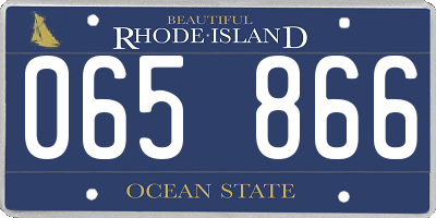 RI license plate 065866