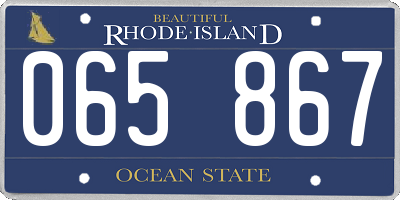 RI license plate 065867