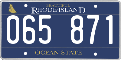 RI license plate 065871