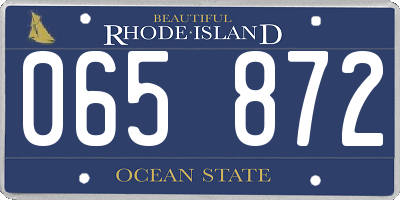 RI license plate 065872