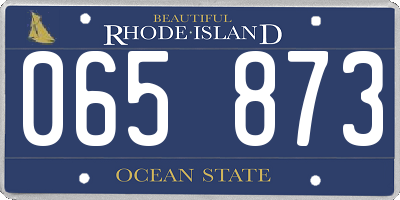 RI license plate 065873