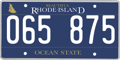 RI license plate 065875