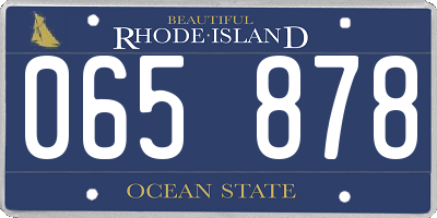 RI license plate 065878