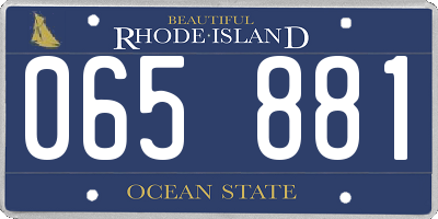 RI license plate 065881