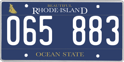RI license plate 065883