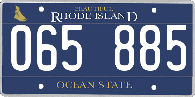 RI license plate 065885