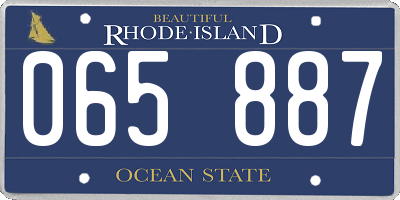 RI license plate 065887