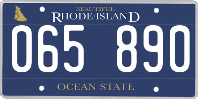 RI license plate 065890