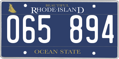 RI license plate 065894