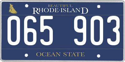 RI license plate 065903