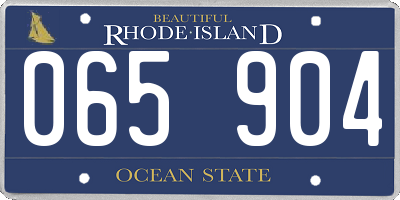 RI license plate 065904
