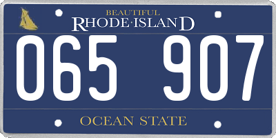 RI license plate 065907