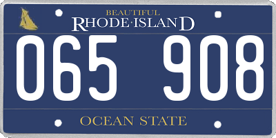 RI license plate 065908