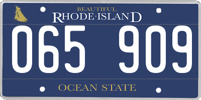 RI license plate 065909