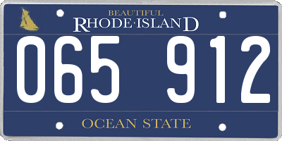 RI license plate 065912
