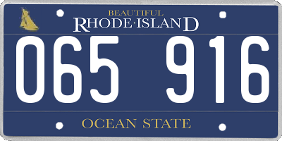 RI license plate 065916