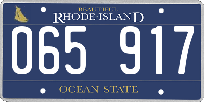 RI license plate 065917
