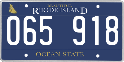 RI license plate 065918