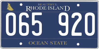 RI license plate 065920