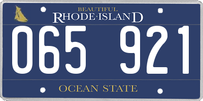 RI license plate 065921