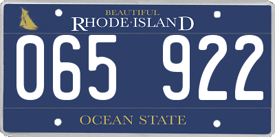 RI license plate 065922