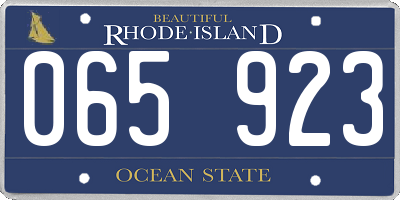 RI license plate 065923