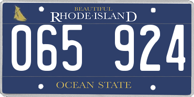 RI license plate 065924