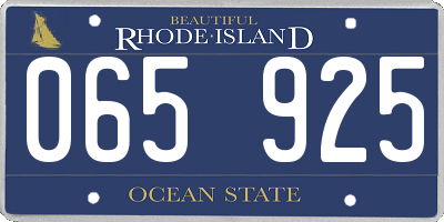 RI license plate 065925