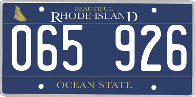 RI license plate 065926