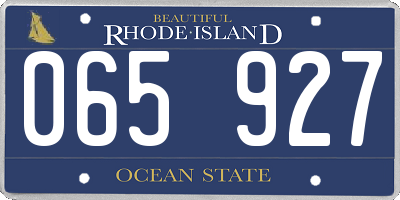 RI license plate 065927