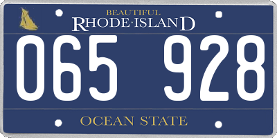 RI license plate 065928
