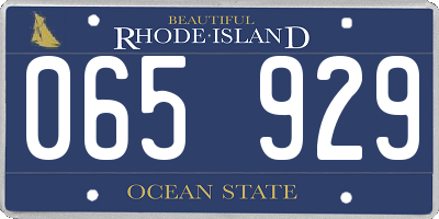 RI license plate 065929