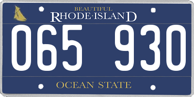 RI license plate 065930