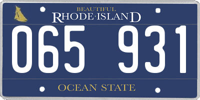 RI license plate 065931