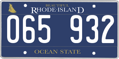 RI license plate 065932