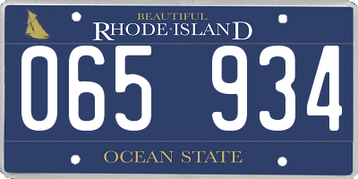 RI license plate 065934