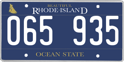 RI license plate 065935