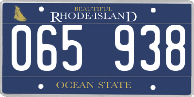 RI license plate 065938