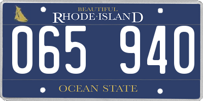 RI license plate 065940