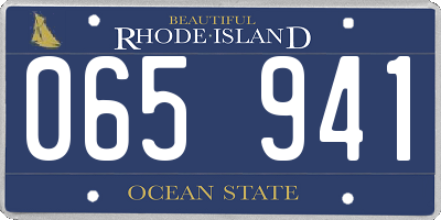 RI license plate 065941