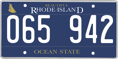 RI license plate 065942