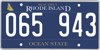 RI license plate 065943