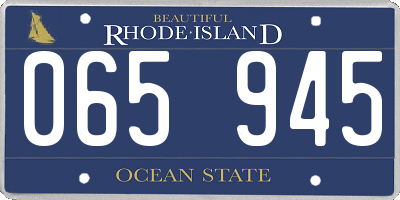 RI license plate 065945