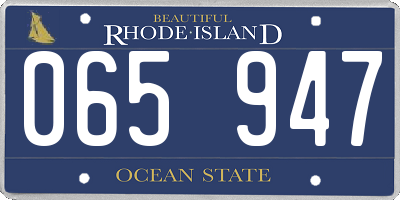 RI license plate 065947