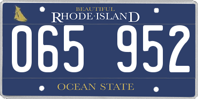 RI license plate 065952