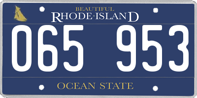 RI license plate 065953