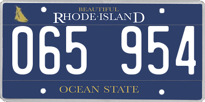 RI license plate 065954