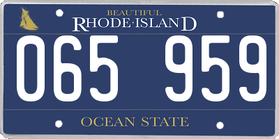 RI license plate 065959