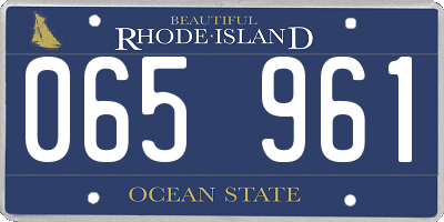 RI license plate 065961