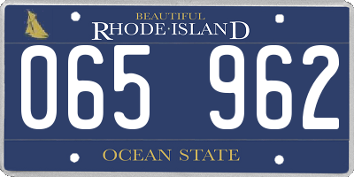 RI license plate 065962